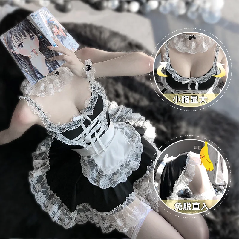 

Women Sexy Lingerie French Apron Maid Dress Cosplay Costume Servant Lolita Hot Babydoll Dress Uniform Erotic Role Play Exotic