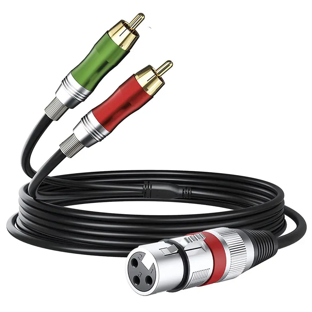 

1 Pcs XLR To Dual RCA Plug Audio Cable 2RCA To XLR Male/Female Stereo Hifi Splitter Patch Cable Connector Line for Speaker