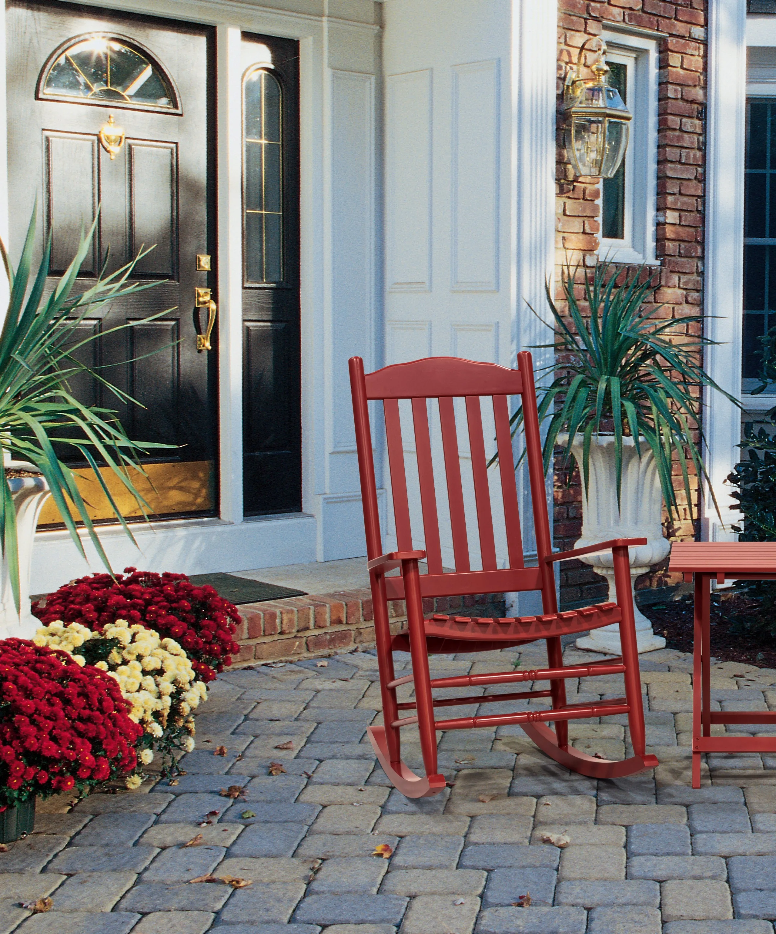

Wood Slat Back & High Back Rocking Chair, Red