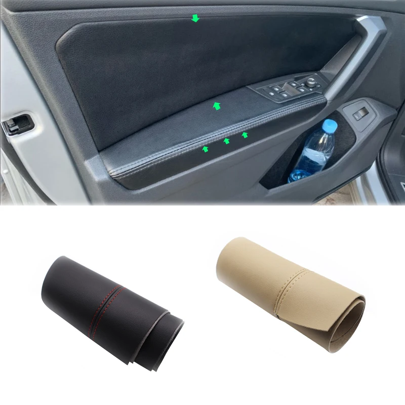 Купи For VW Tiguan 2017 2018 2019 8pcs Microfiber Leather Interior Door Panels Guards + Door Armrest Panel Cover Protective Trim за 1,115 рублей в магазине AliExpress