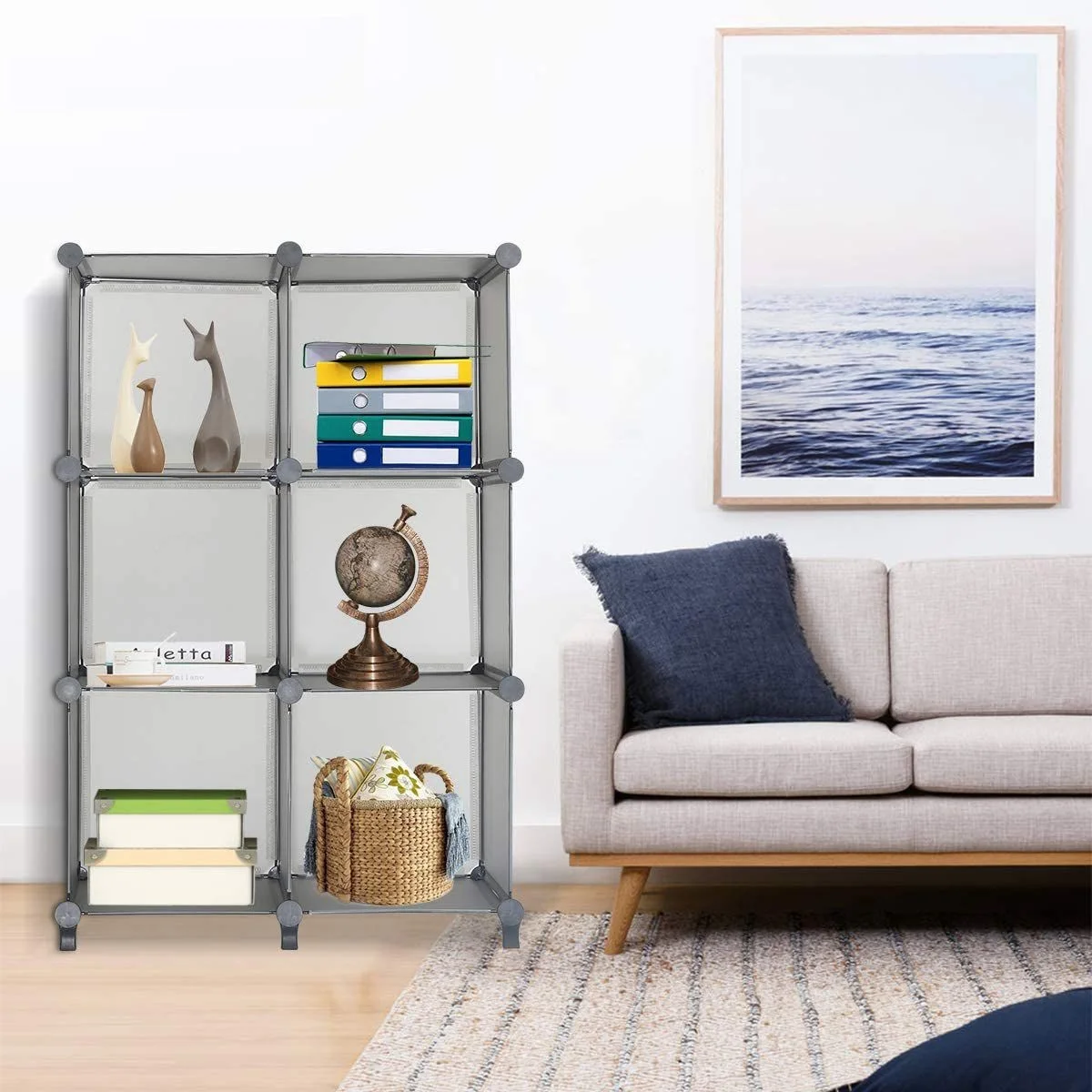 

Simple display cabinet Open bedroom closet Living Room DIY Plastic sheets storage compartment Bathroom Organizer shelves