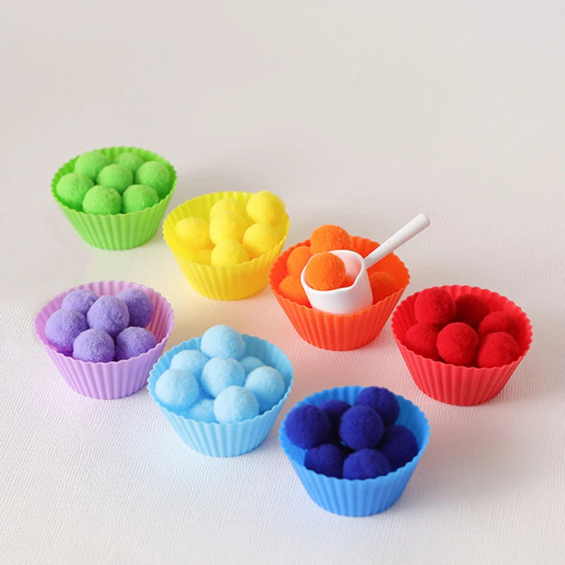 

Counting Pompoms Kids Sorting Bowls Toddler Learning Activities Preschool Early Educational Montessori Toys Fine Motor Skills