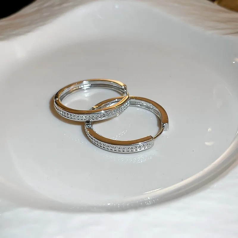 Huitan Серебряные Металлические Серьги-кольца Большие Круглые Женские Модные