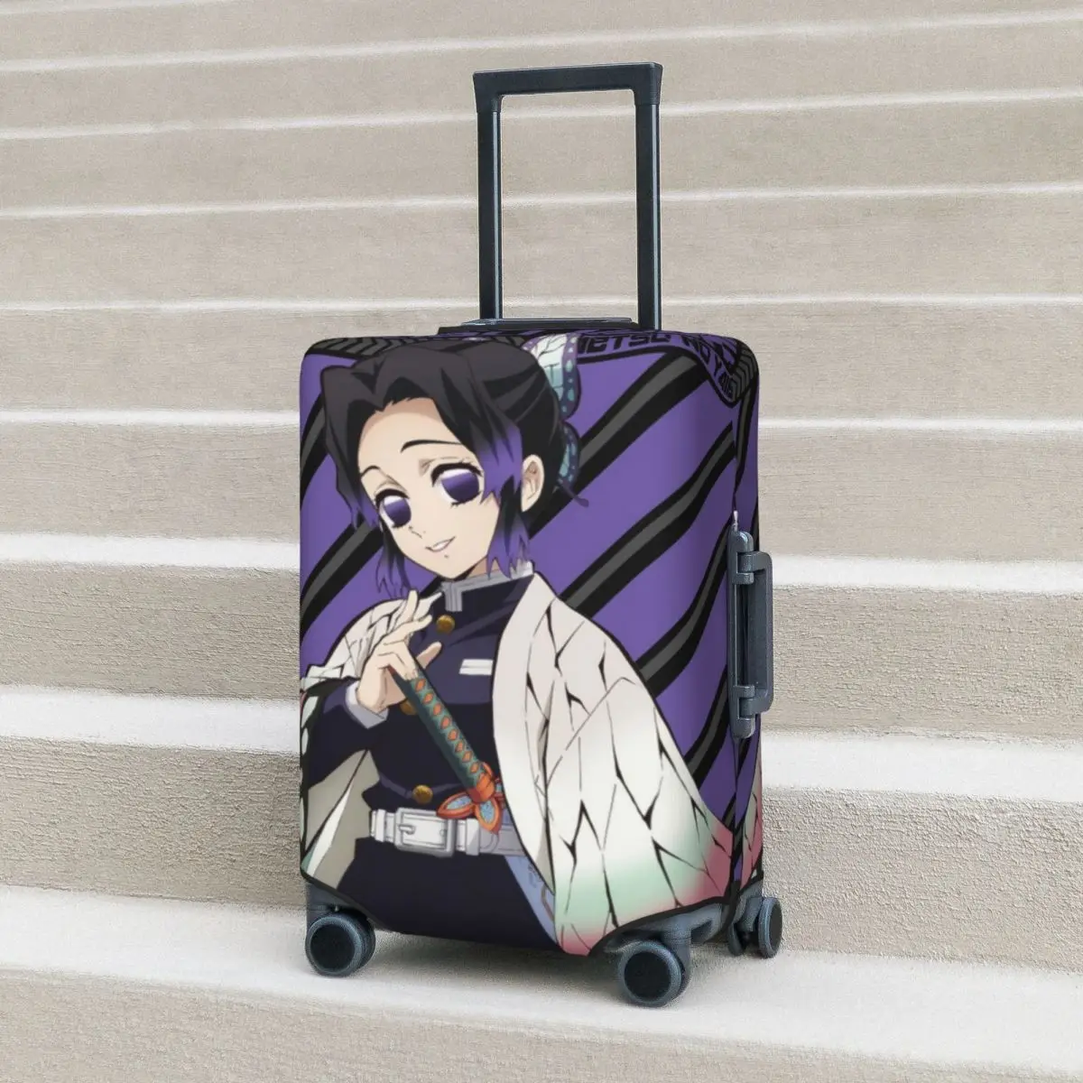 

KIMETSU NO YAIBA SHINOBU KOCHO Suitcase Cover Demon Slayer Flight Cruise Trip Fun Luggage Case Protection