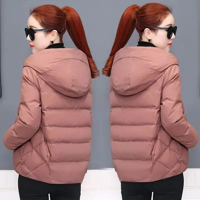 Winter New Fashion Short Small Cotton Coat Coat Women's Korean Version Slim Fit Thickened Hooded Slim Versatile Cotton Coat