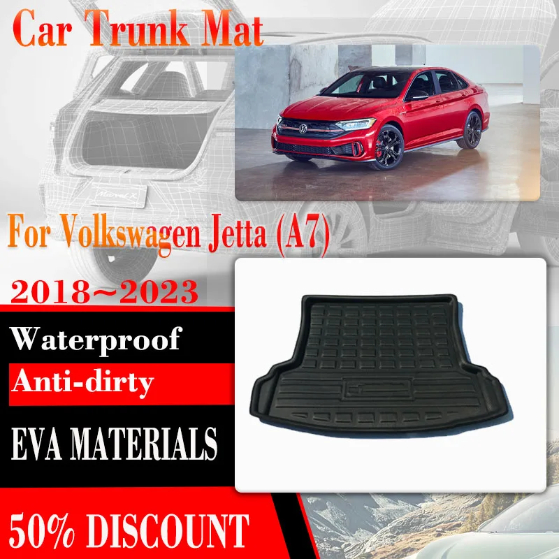 

Подкладка для Volkswagen VW Jetta A7 Mk7 7 2019 ~ 2023, коврик для хранения в багажнике автомобиля, водонепроницаемые коврики для багажника, автомобильные аксессуары