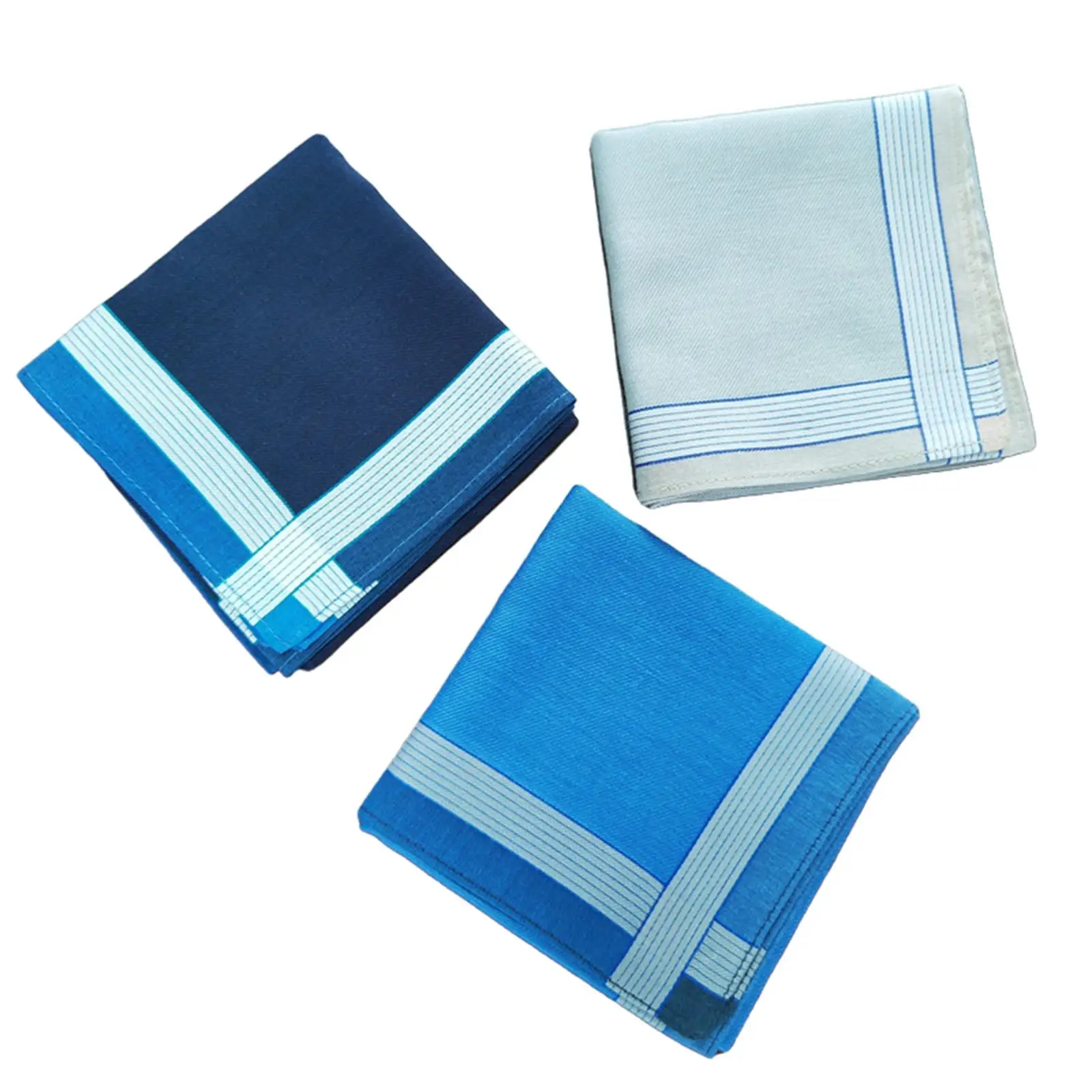 

3x Classic Men's handkerchief Hankies Sweat Absorbent 43cm retro pocket Squares for Party Elderly Prom groom