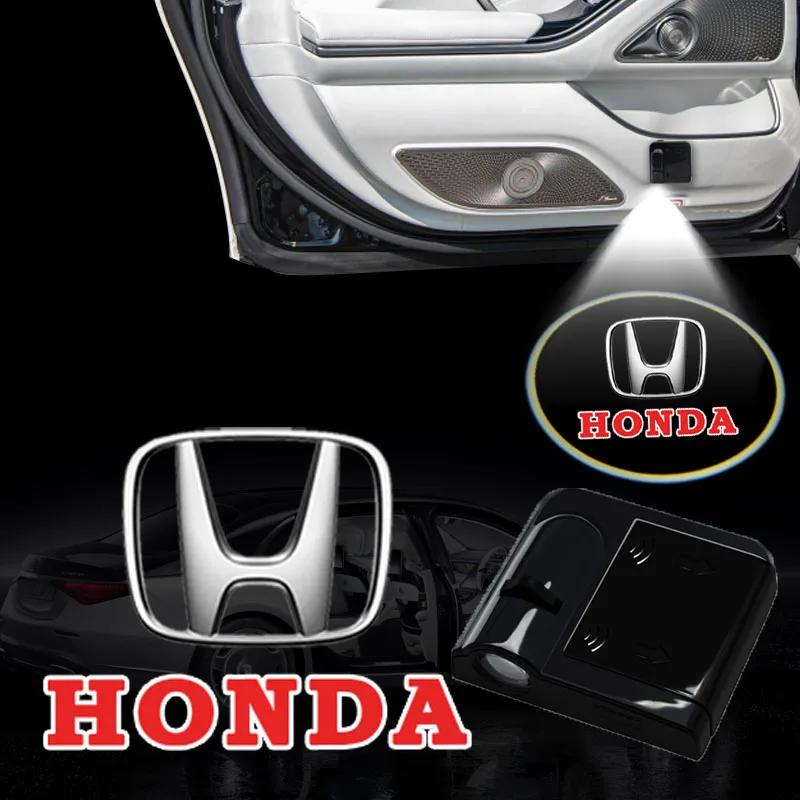 

2pc Car Logo Door Welcome LED Light Lamp Wireless for Honda Civic Accord Pilot Fit Crv S2000 2015 2016 2017 2018 2019 2020 2021