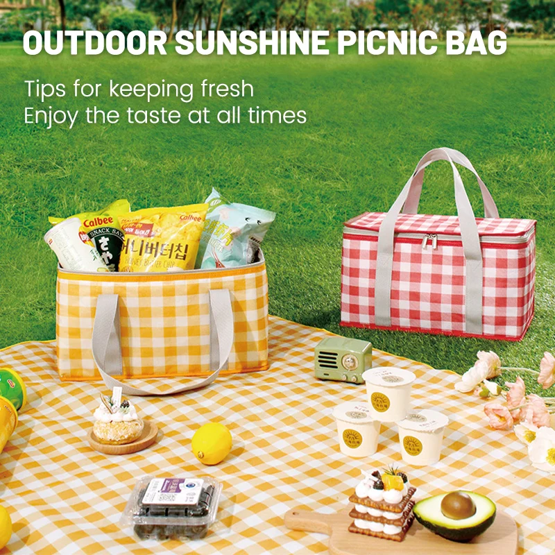 

Large-capacity Thermal Insulation Picnic Bag Outdoor Outing Refrigerated Bag Thickened Aluminum Foil Portable Hand Bag Lunch Bag