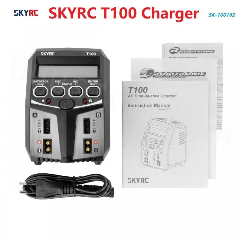 

SKYRC T100 DUAL 5A 2X50W балансирующее зарядное устройство для 2-4S LiPo/LiIon/LiFe/LiHV батарея RC FPV гоночный Дрон Квадрокоптер модель RC запчасти