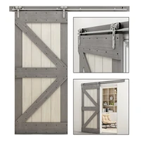 ccjh sliding door system stainless steel suitable for single door 3 type roller hanger 4 8ft121 243cm barn door hardware kit