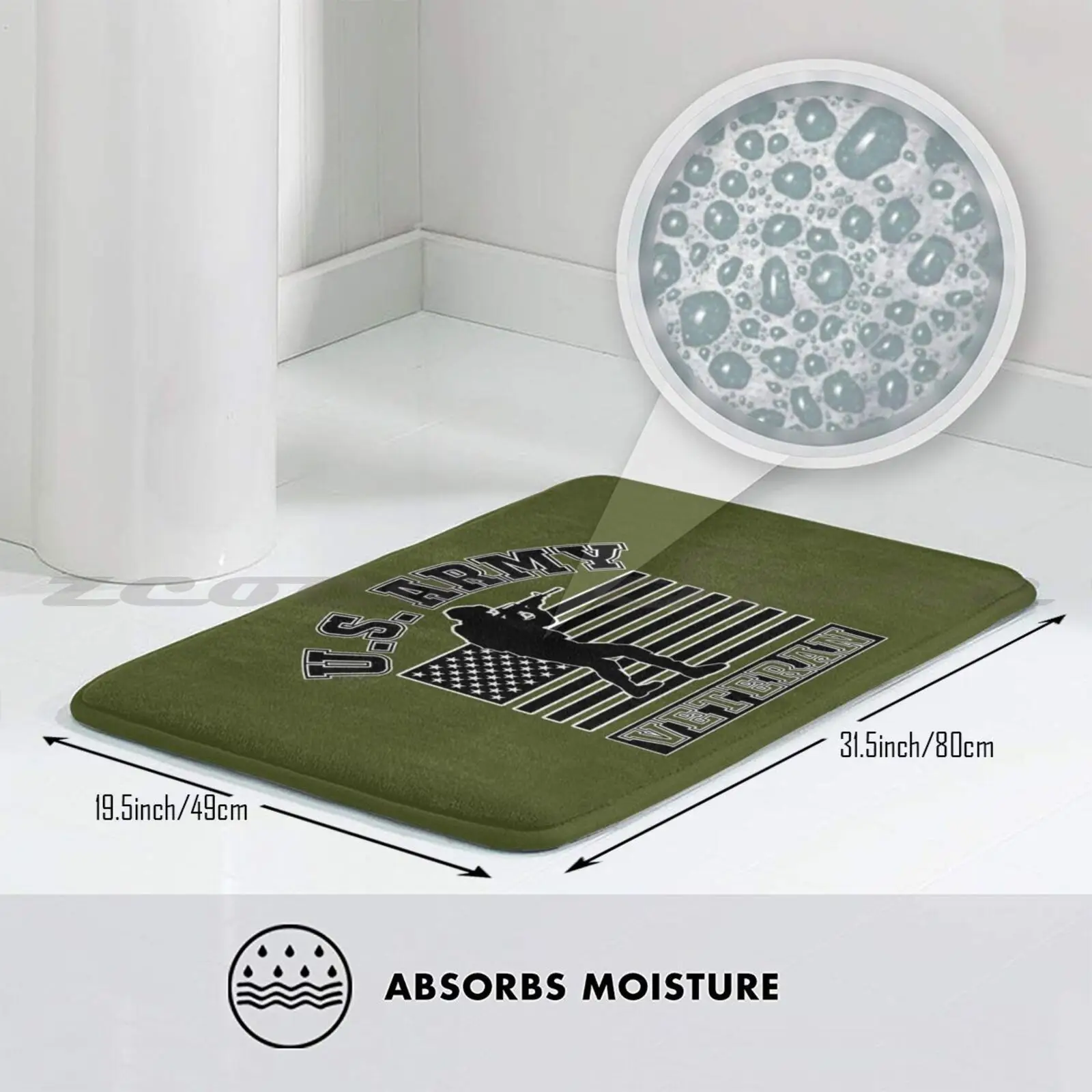 Антискользящий коврик для впитывания воды в армейском стиле США
