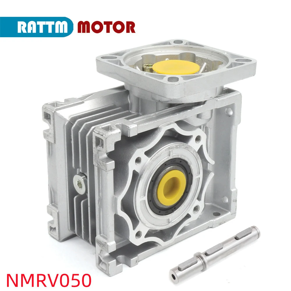 NMRV050ลดเกียร์ Worm Gear Ratio 5:1 100:1สำหรับ Nema 32 Nema 42 Servo Stepper Motor + เพลาเดียว