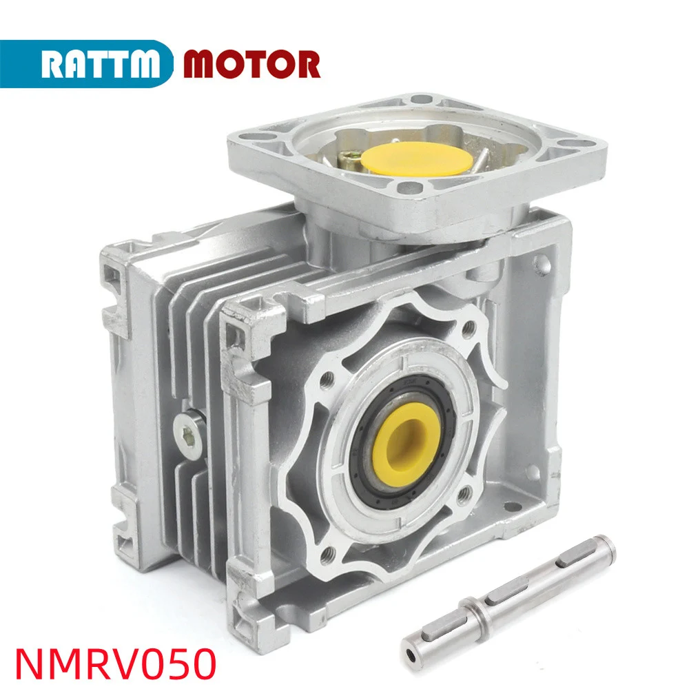Redutor de Caixa de Engrenagens Worm Relação 5:1 a 100:1 para Nema 32 Nema 42 Servo Motor Deslizante Mais Único Eixo Nmrv050