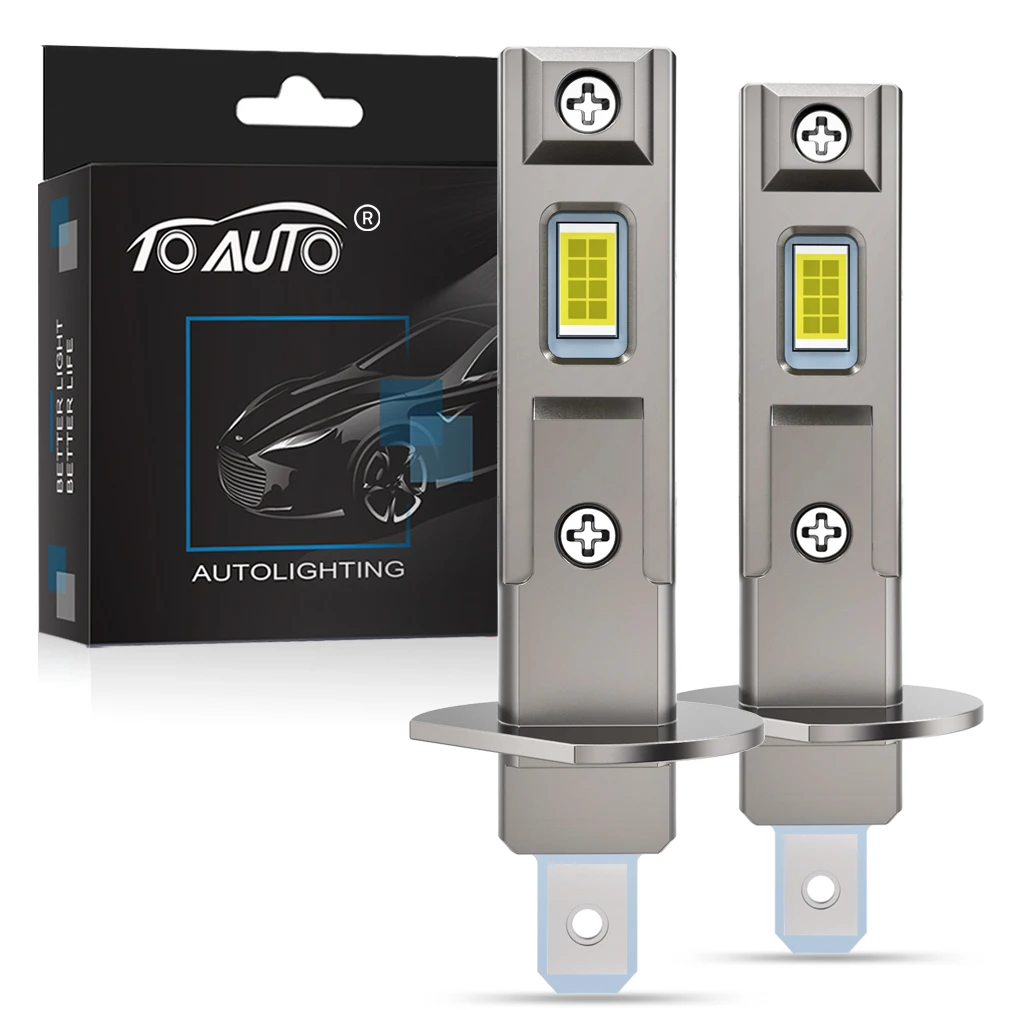 

2 шт. Светодиодная лампа Canbus H1 H3 Светодиодная фара Мини-размер Дизайн Беспроводная безвентиляторная лампа для автомобиля Светодиодная лампа CSP Чип 16000LM Белая лампа H1