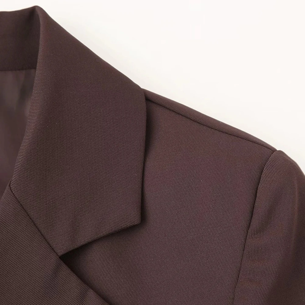 Женский осенний пиджак с длинным рукавом и пуговицами на манжетах тонкий высокой