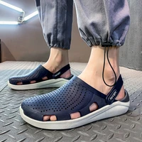 2022 summer slippers men hollow out breathable beach flip flops unisex casual slip on flats sandals women shoes size36 45zapatos
