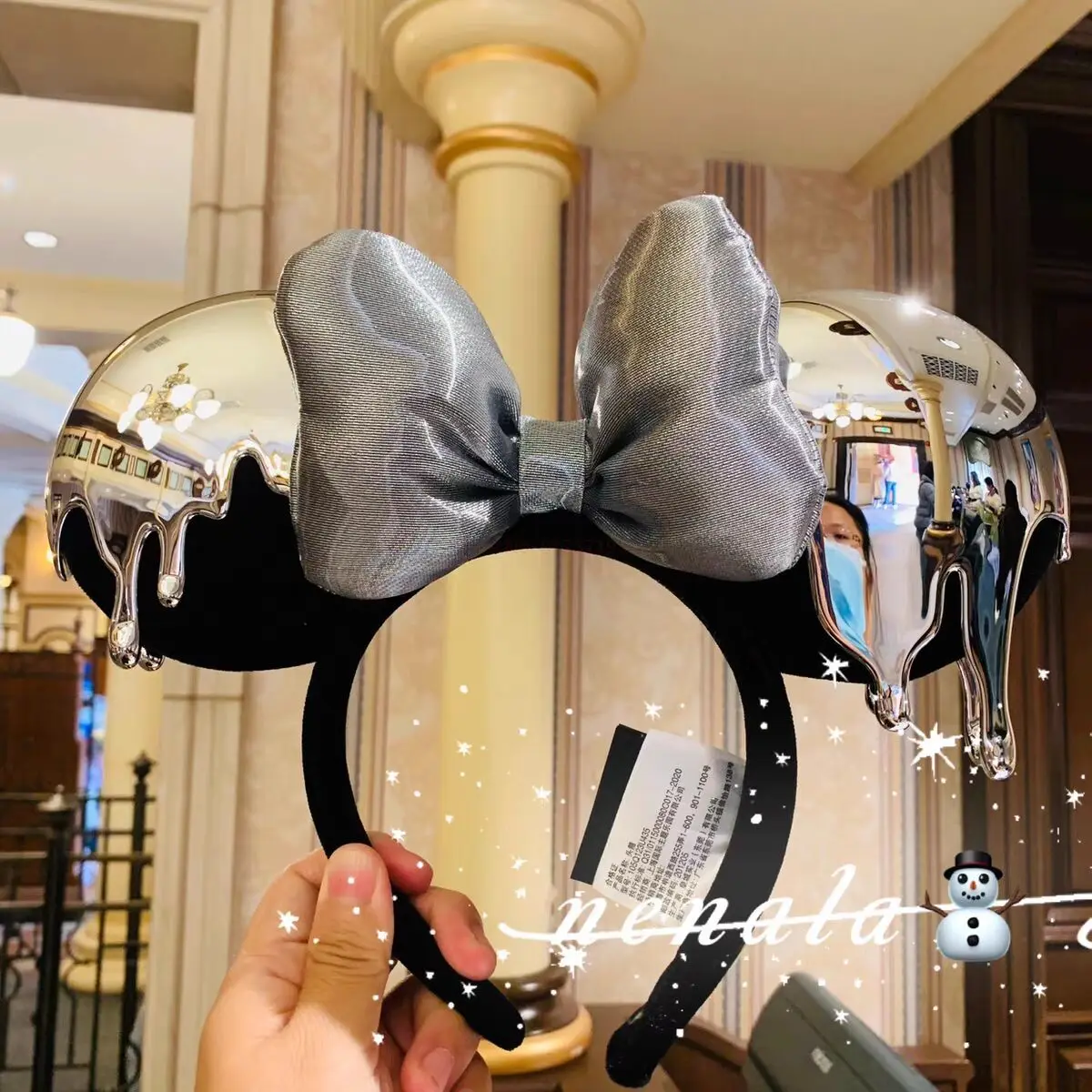 

Genuine Disney Mickey Mouse Minnie Ear Headband 100th Anniversary Kawaii Mickey Hair Hoop Collectable Girl Heart Christmas Gift