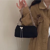 cool girls black crossbody bags fashion design women small shoulder bag purse handbags female chain cylinder bucket underarm bag