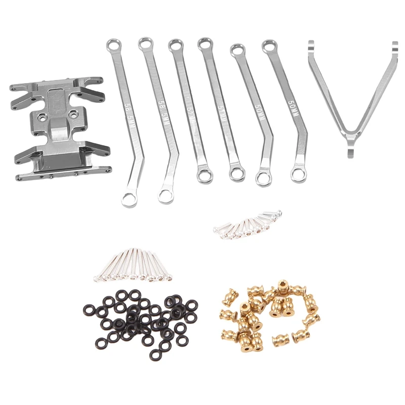 

CNC High Clearance Chassis Links And Skid Plate For Axial SCX24 AXI00001 C10 JLU Bronco 1/24 RC Crawler Upgrades Parts