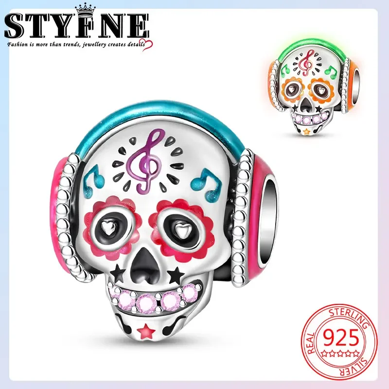 Стерлингового серебра 925 пробы бусины для любителей маникюра светящиеся символы