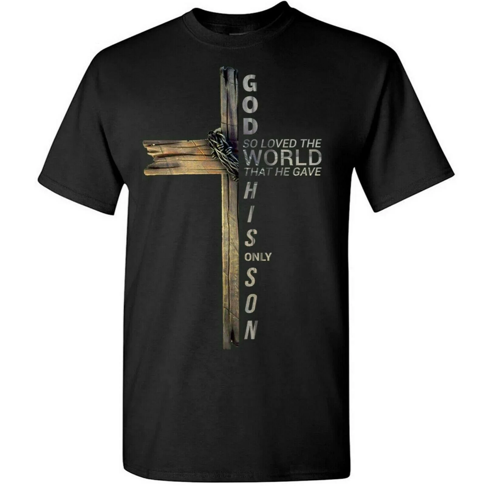 

Son Of God Jesus Christ Cross Christian 9 John 3.16 Bible T-Shirt. Summer Cotton Short Sleeve O-Neck Mens T Shirt New S-3XL