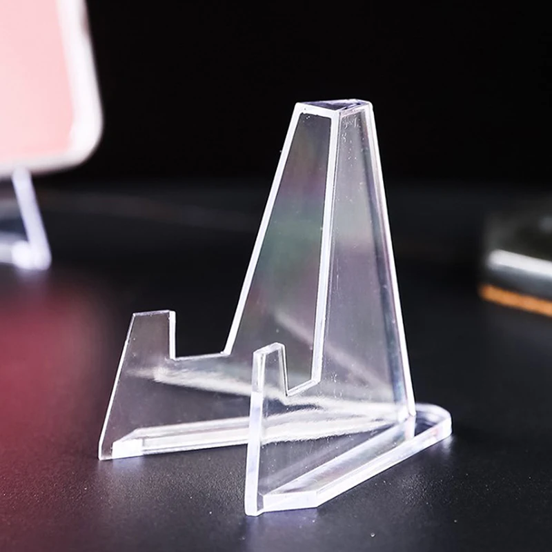 

10 Pieces Acrylic Stand Coin Display Easel Stand Small Shelf Collectible Game Card Holder Coin Capsule Badge Medal Holder