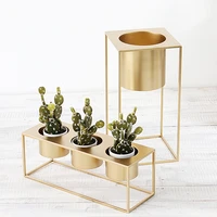 nordic golden ins flower stand pot pot flower bucket creative and slightly luxury decoration balcony decoration living room