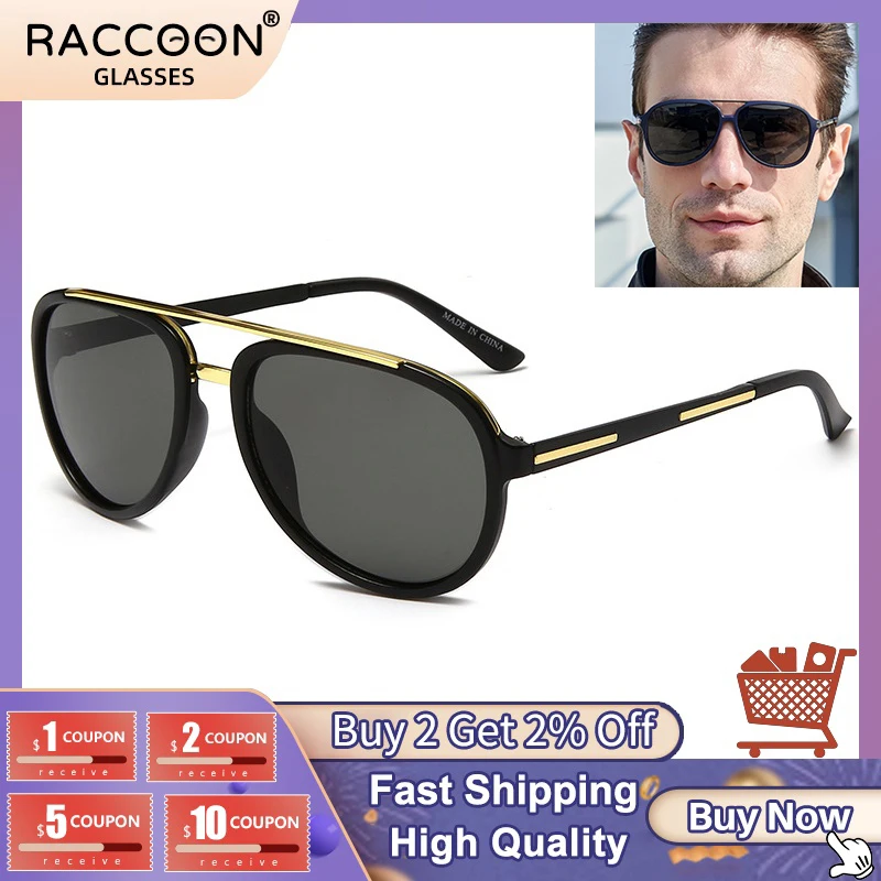 

2022 Polarized Punk Round Sunglasses Men Uv400 High Quality Anti-Glare Driving Vintage Retro Big Frame Pilot Sun Glasses Oculos