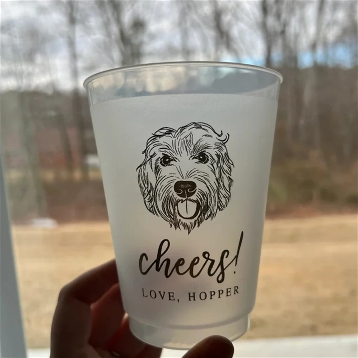 Индивидуальные матовые Свадебные чашки с изображением собаки современные