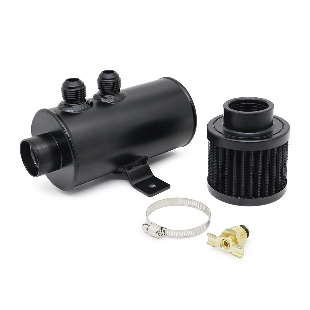 

Универсальный масляный уловитель, резервуар с сапунным фильтром, алюминий, 10 AN, круглый, 0,75 л, универсальный сепаратор с матовой перегородкой