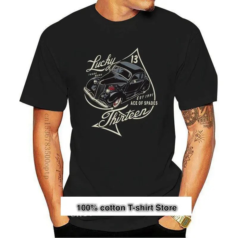 

Camiseta de la suerte 13, camiseta Ace Of Spades, Hot Rod, kuпод заказ, kuture, Custom Drag Race, Lowrider, 012759