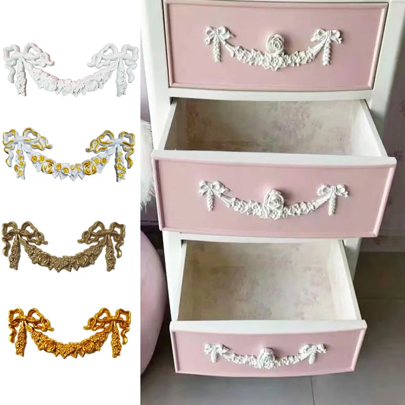 

European wall decorative flowers furniture drawer applique decorative flowers carved accessories closet wine cabinet applique do