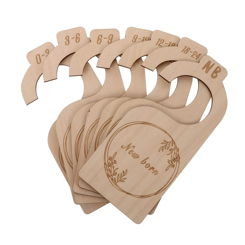 

Wood Baby Closet Dividers,Set Of 7,From Newborn To 24 Month,Baby Closet Organizers,Nursery Decor,Baby Clothes Organizers