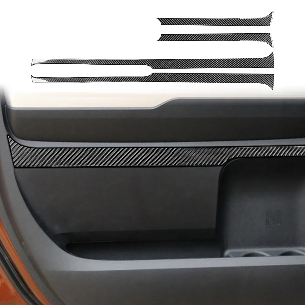 

Настоящее углеродное волокно для Toyota Tundra 2014-2018, украшение панели двери автомобиля, внутренние наклейки, аксессуары для модификации автомобиля