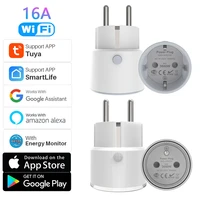 tuya smart pulg eu fr wifi wireless remote timing socket with power monitor 16a 3680w outlet works with alexa echo google home