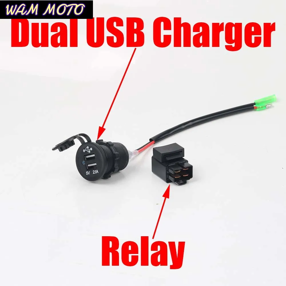Фото Двойное USB-зарядное устройство для камеры и телефона с реле или Kawasaki Versys 650 1000 Versys-X300 Ninja 400 650 №5