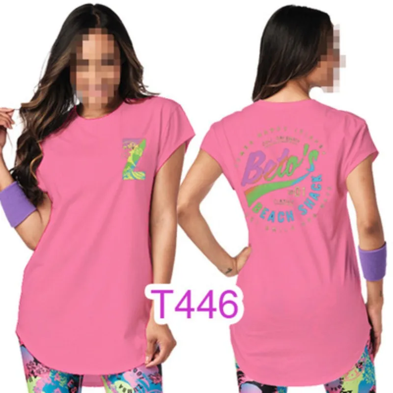 

ZW Fitness Dance Body Shaping Running Casual Loose Large Size Short Sleeve Men's and Women's Sports T-Shirt 446
