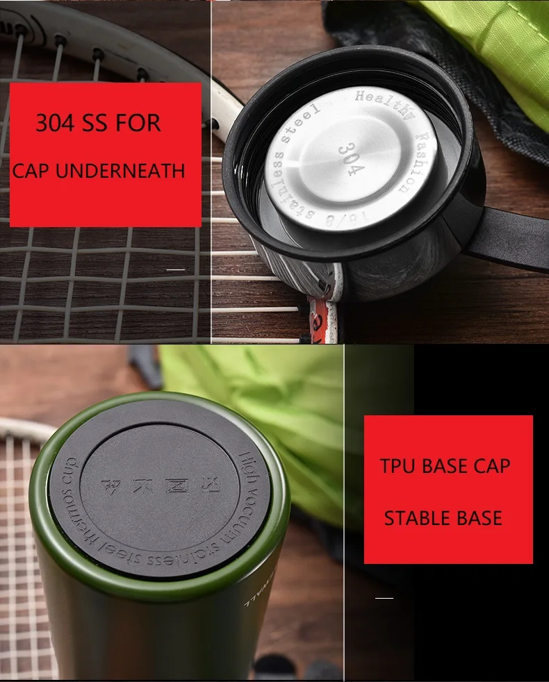 Бутылка из нержавеющей стали 304 с портативной ручкой 650 мл 800 |