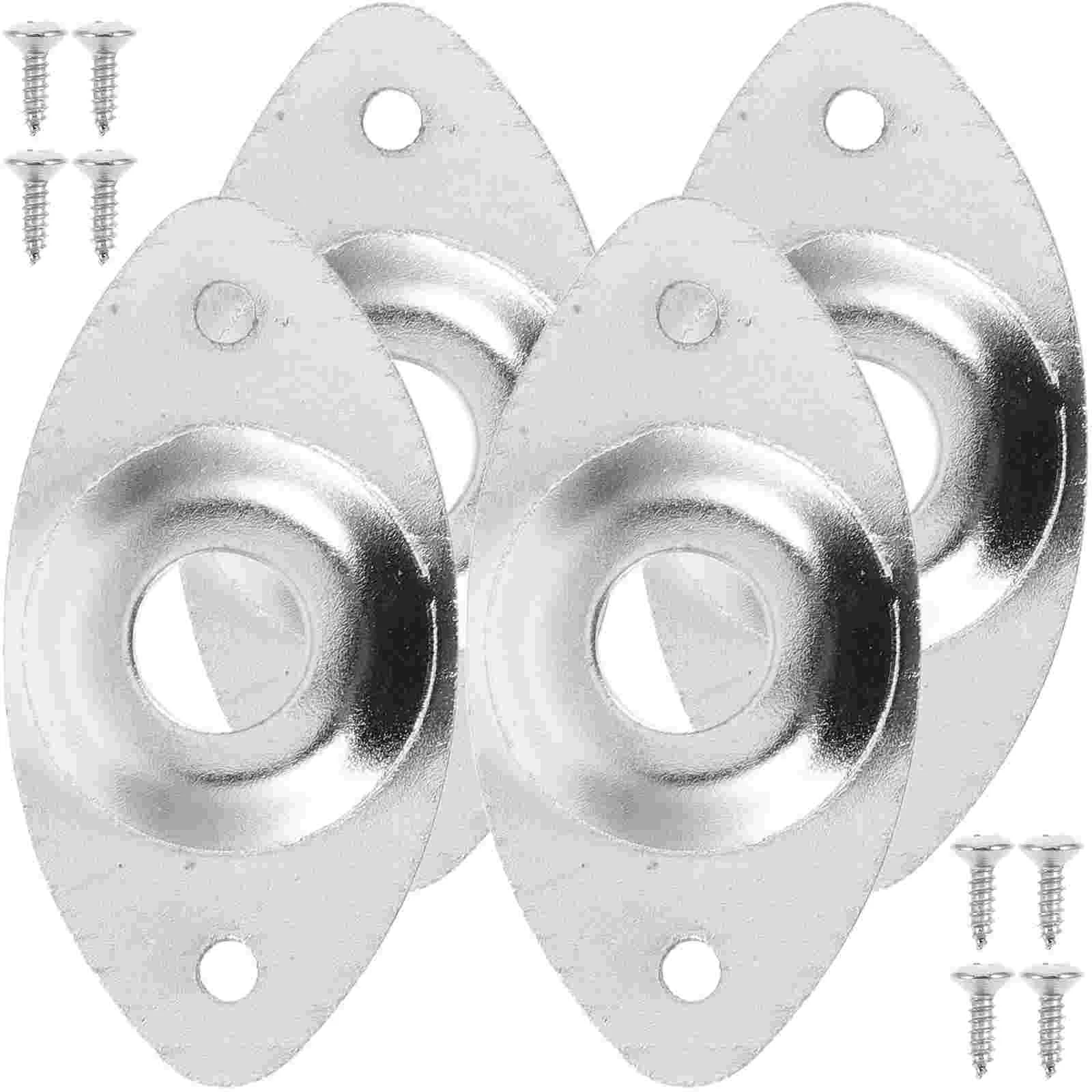 

4 Pcs Guitar Jack Input Plate Electric Parts Football Accessories Replacement Metal Output