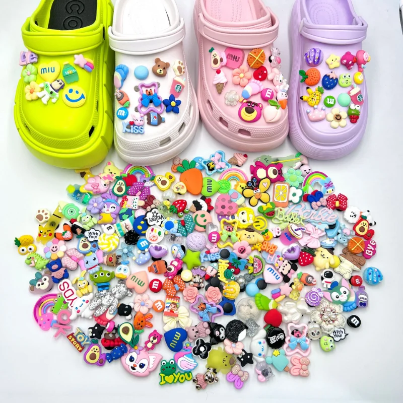 10/18/30/40/50 Styles/Set Cute Animals Pretty Pink Luxury Decorations For Croc Shoe Buckle Charm Funny Gifts For Children'S Day