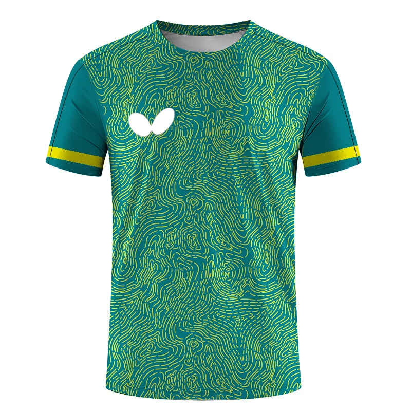 

Новинка 2023, Мужская Дизайнерская футболка для бадминтона, женские футболки для настольного тенниса, быстросохнущие приталенные футболки, топы и футболки для мужчин, футболка для пинг-понга