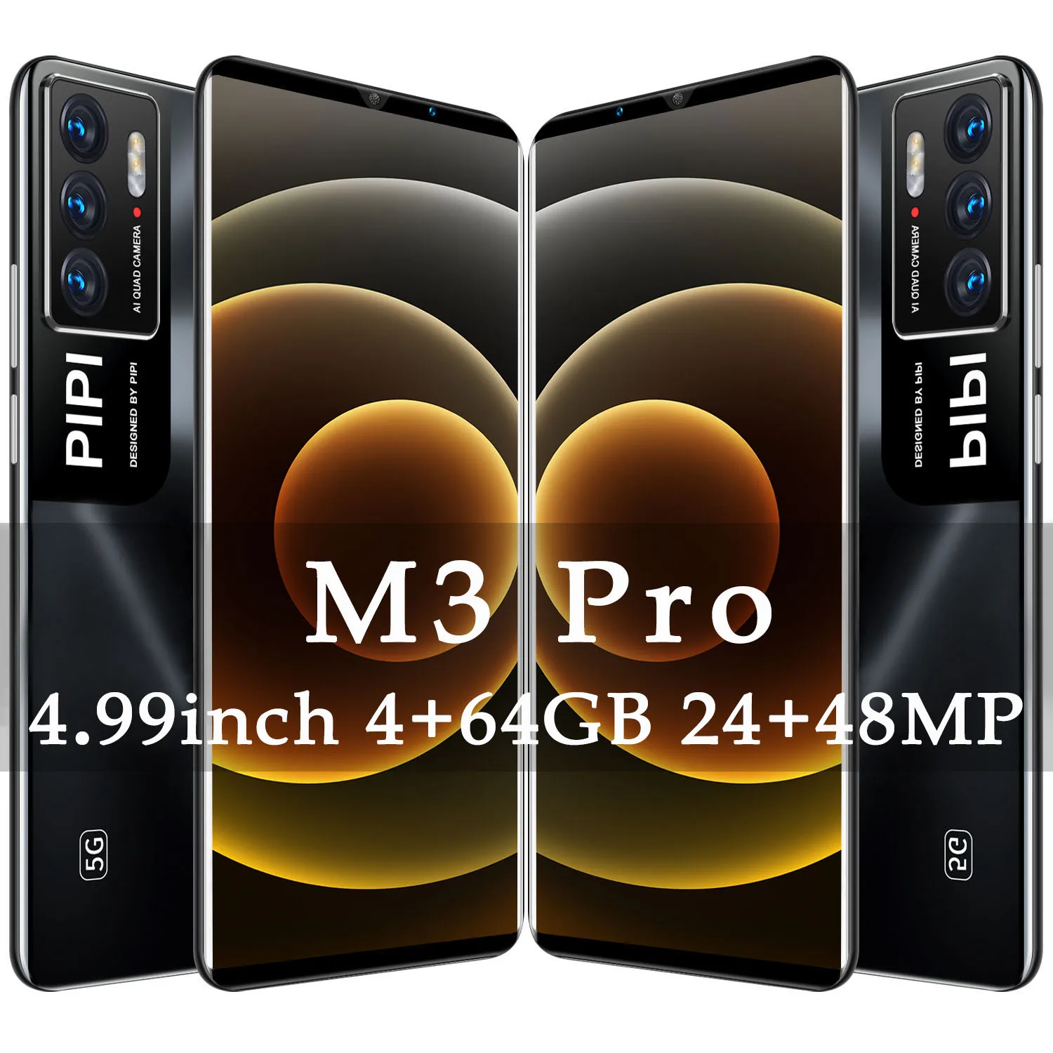 2022 M3 Pro 4.99 inch Global Smartphone 10 Core 4+64GB 24+48MP Full Screen Dual SIM Cell Phone Cellular 5G Network Smartphone