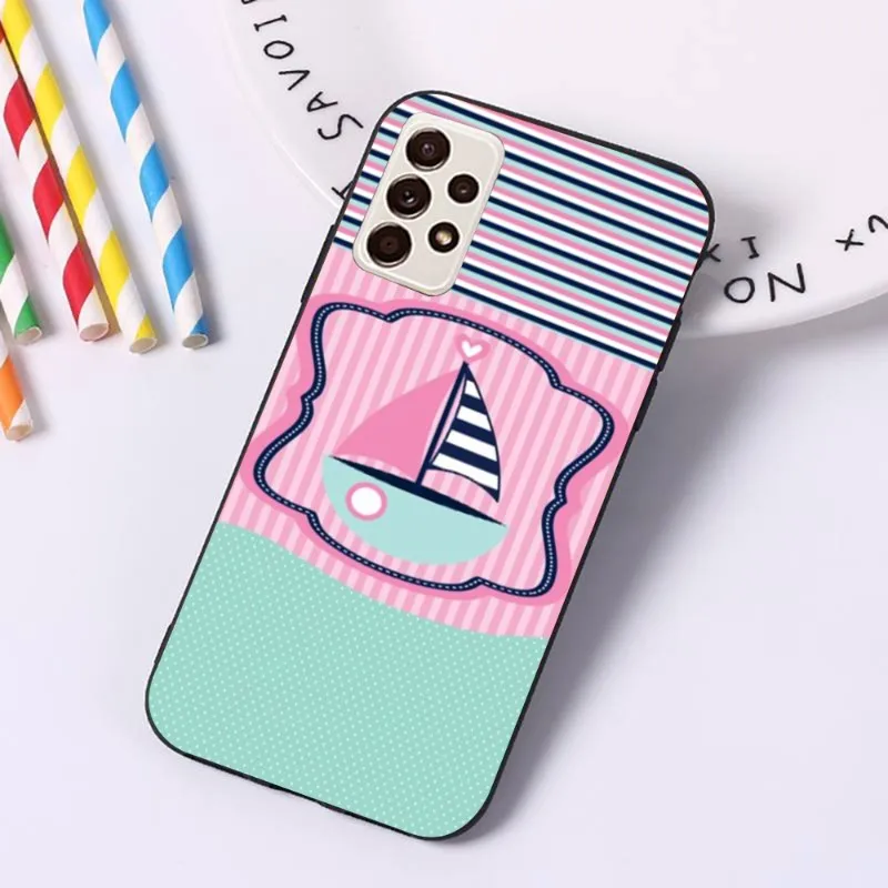 Sailor Safely Anchor Phone Case for Samsung A91 A81 A73 A72 A71 A30S A20 A12 A13 A52 A53 4G 5G Black Soft Cover Funda Shell images - 6
