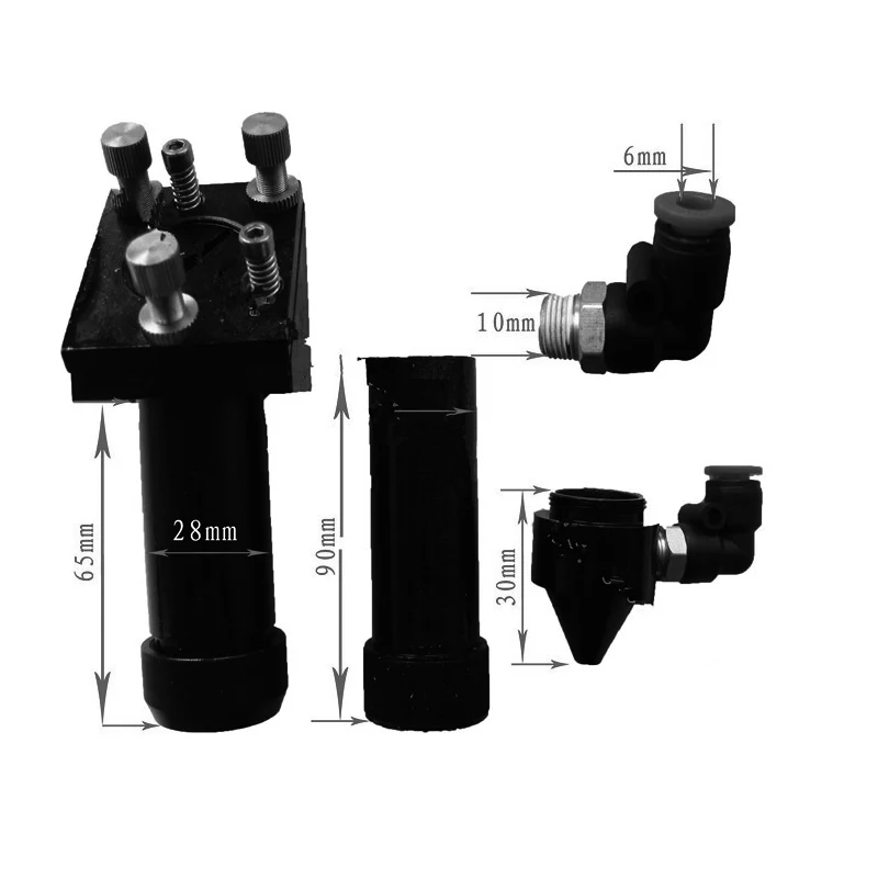 

CO2 laser head set CO2 laser cutting head+reflective Si mirror 25mm+focus focal lens 20mm for co2 laser mount partsmount