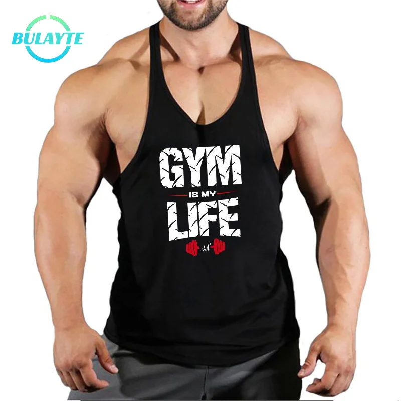 

Mens Printed Gym Tank Top Breathable Bodybuilding Stringer Vest Sportwear Jogger Quick Dry Mesh Singlets Fitness Muscle Tops