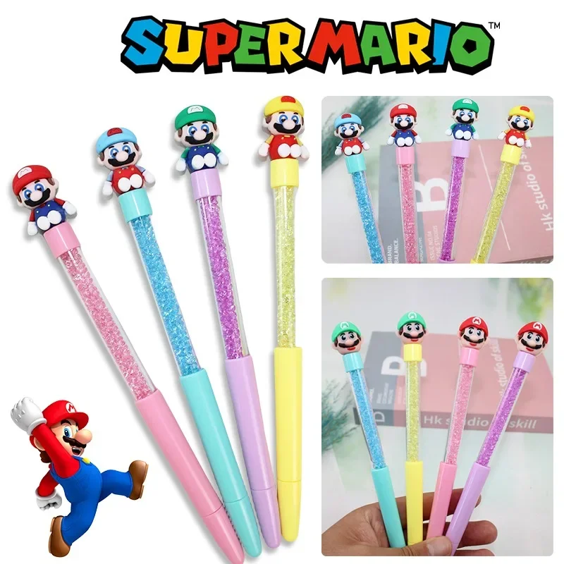 Гелевые ручки Super Mario Bros аниме черные 0 5 мм канцелярские принадлежности для детей