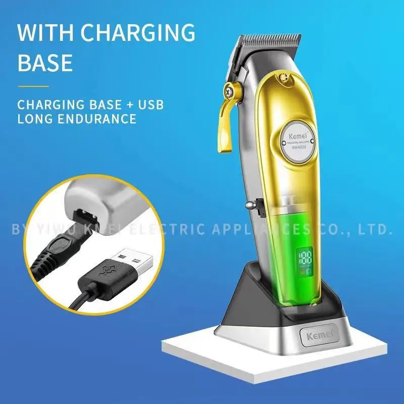 Электрическая перезаряжаемая машинка для стрижки волос с ЖК-дисплеем