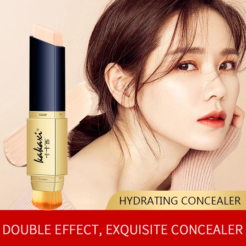 

Double-head Foundation Moisturizing Concealer Solid Foundation Cream Stick with Brush Full Coverage Face Makeup Concealer TSLM2