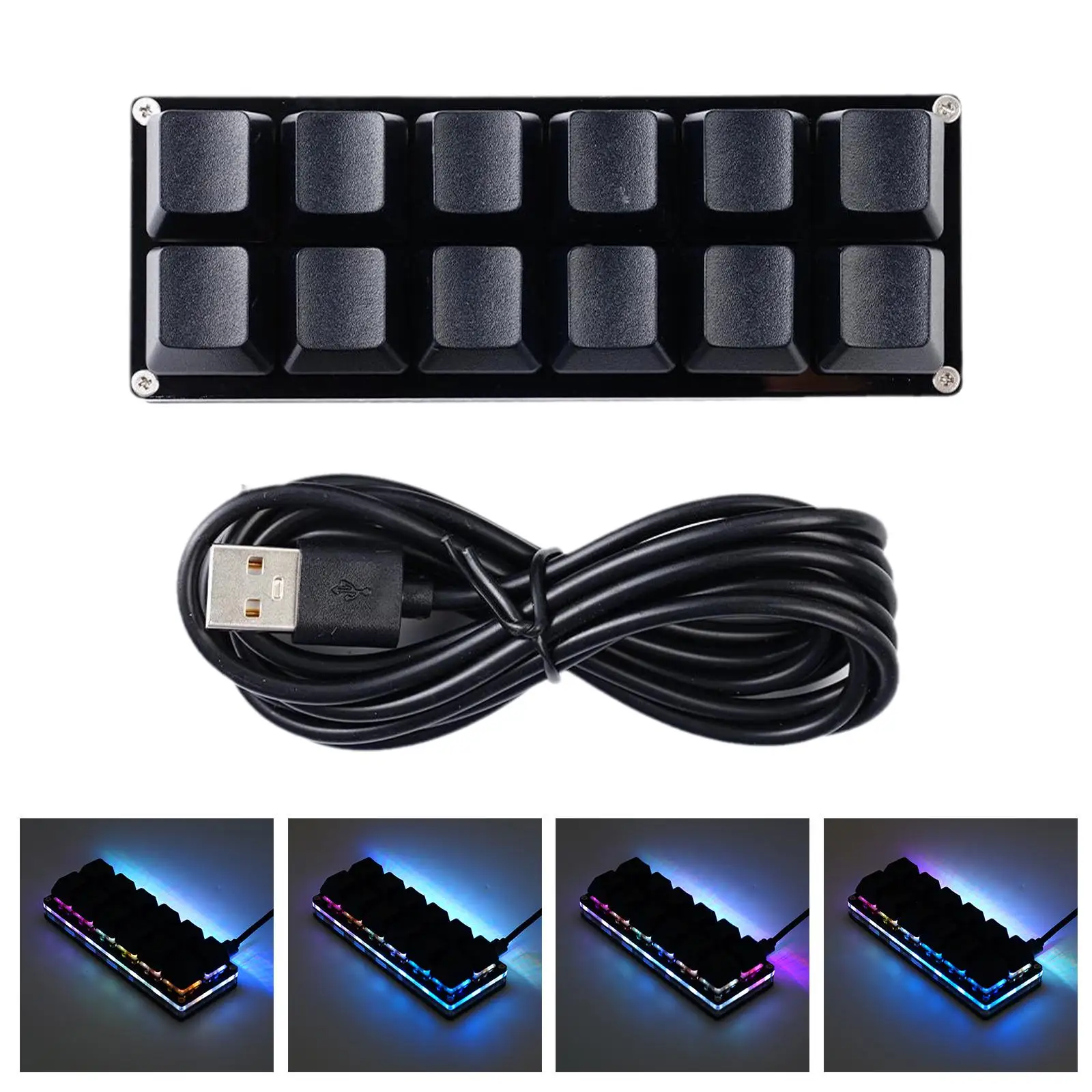 DIY Custom USB Mini Keypad RGB Programmable Macro Keyboard Gamer Keypad Gaming Drawing Mechanical Keyboard 2/6/9/12 Keys